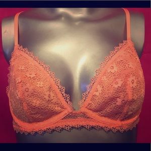 NWOT Victoria Secret Bralette M Orange Lace